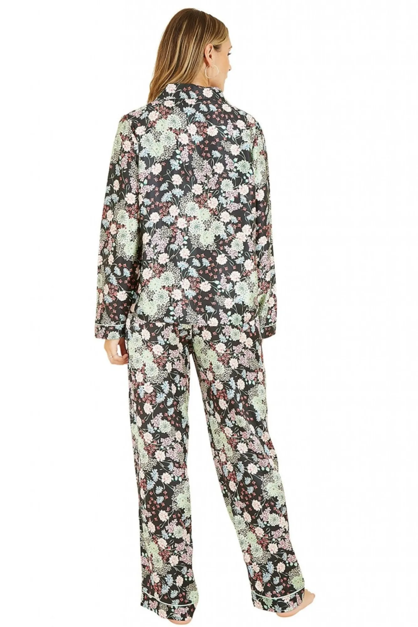 Loungewear & Sleepwear^Yumi Japanese Floral Satin Pyjamas Multicolor