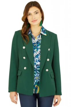 Outerwear^Yumi Khaki Blazer With Button Detail Green
