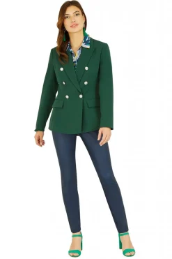 Outerwear^Yumi Khaki Blazer With Button Detail Green