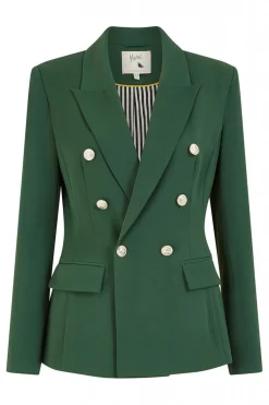 Outerwear^Yumi Khaki Blazer With Button Detail Green