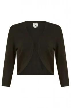 Cardigans^Yumi Knitted Curve Bolero Black