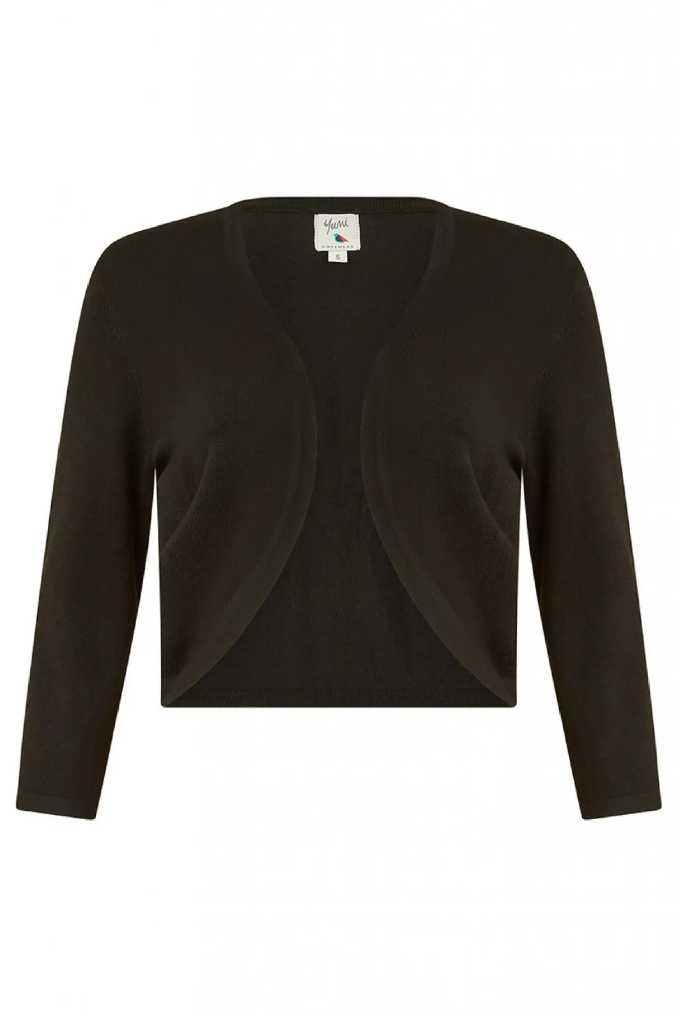 Cardigans^Yumi Knitted Curve Bolero Black