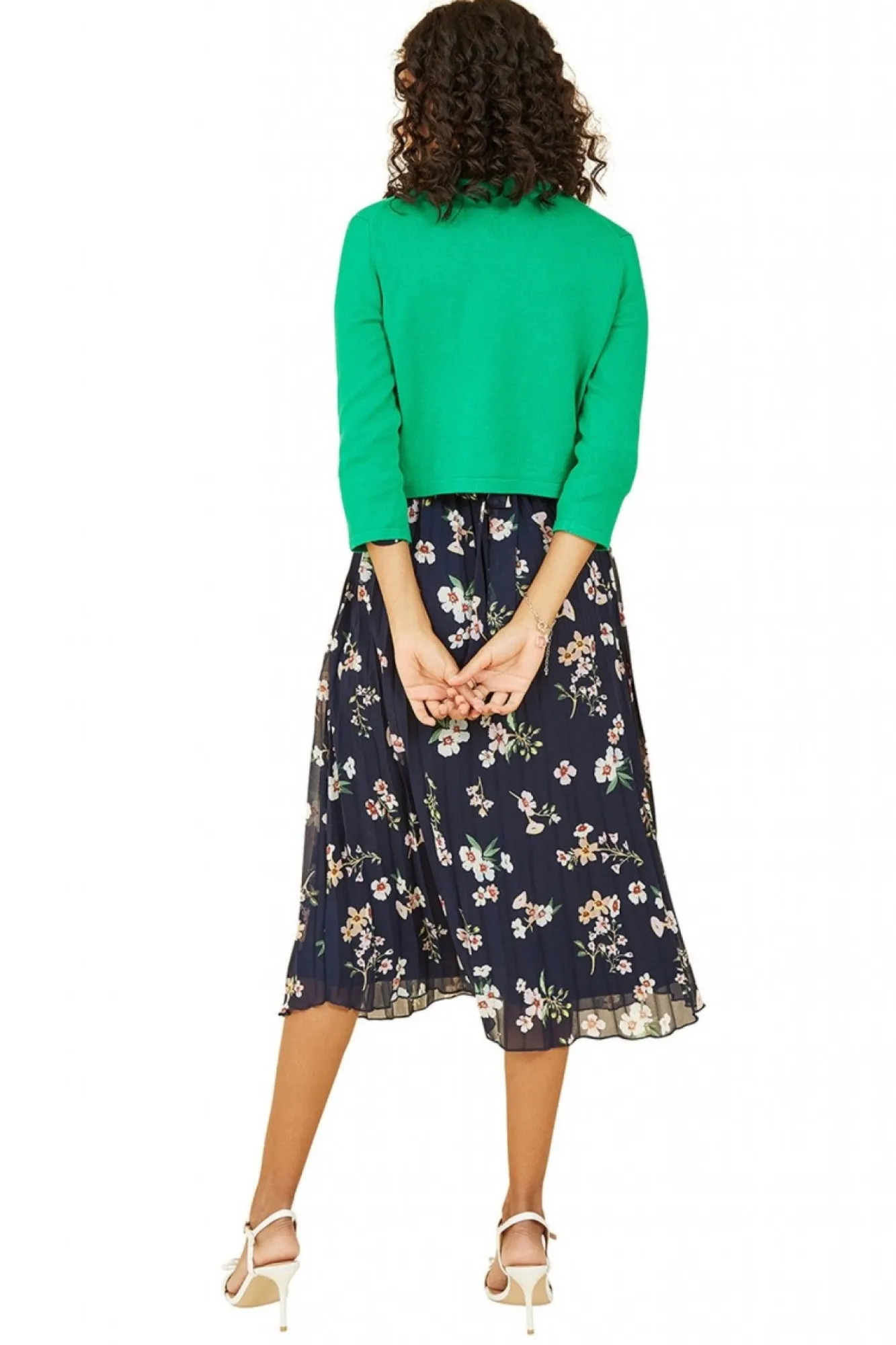 Cardigans^Yumi Knitted Curve Bolero Green