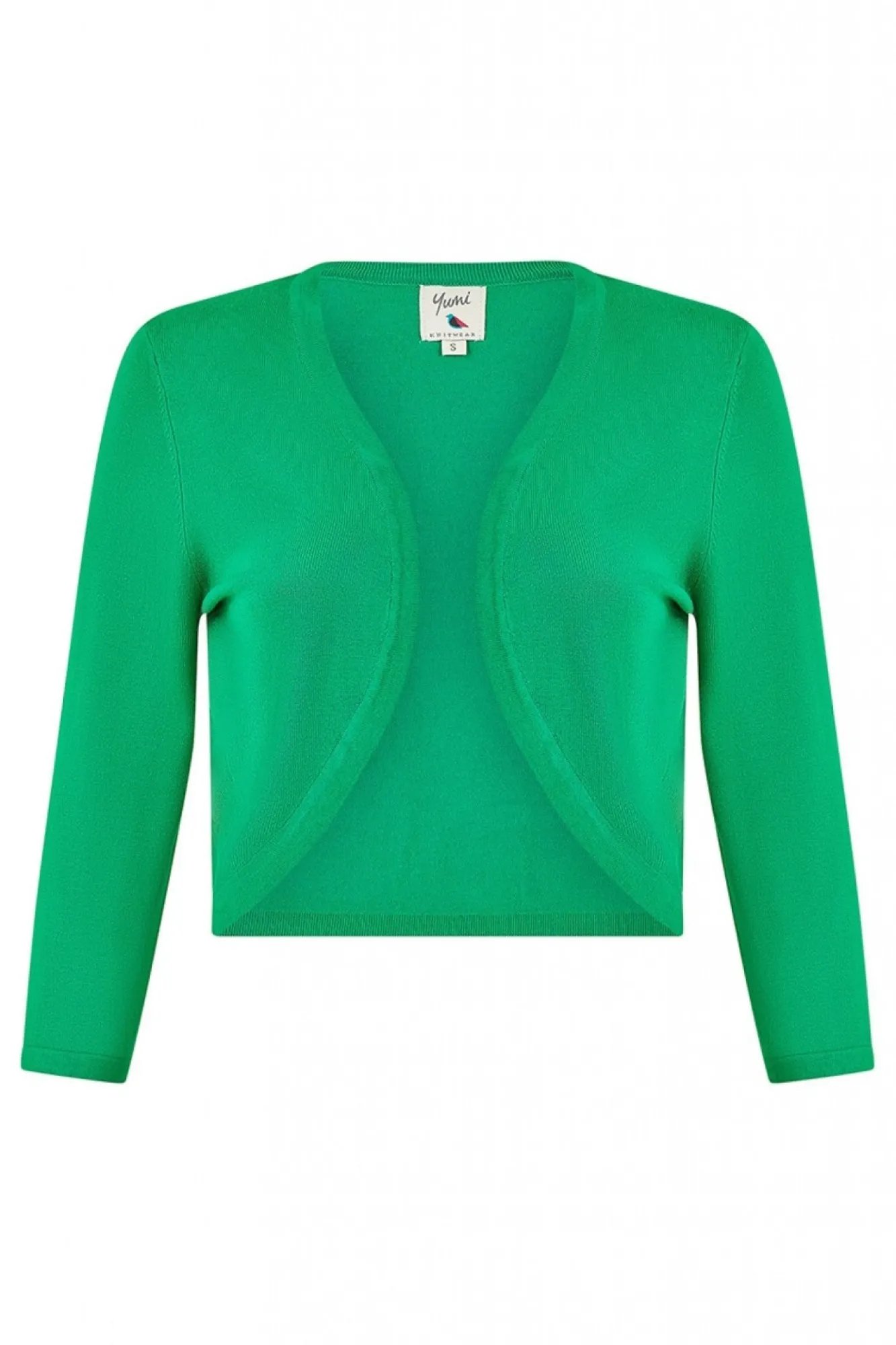 Cardigans^Yumi Knitted Curve Bolero Green