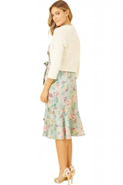 Cardigans^Yumi Knitted Curve Bolero Ivory