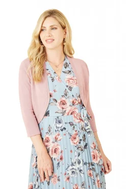Cardigans^Yumi Knitted Curve Bolero Blush