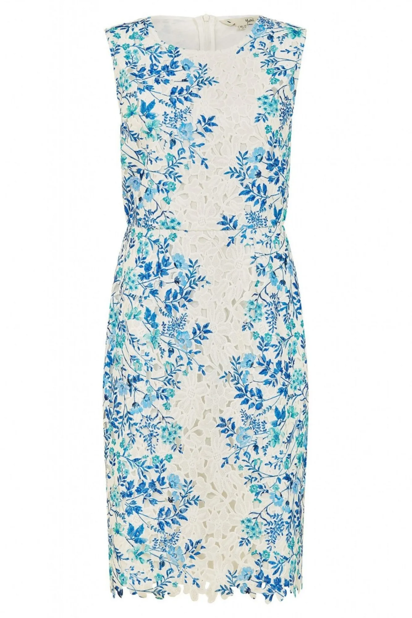 Mini Dresses^Yumi Lace Fitted Dress With Floral Mirror Print White