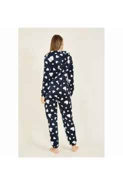 Loungewear & Sleepwear^Yumi Navy Heart Super Soft Onesie With Pockets Blue