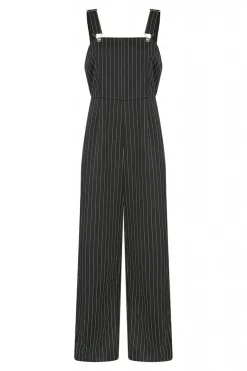 Jumpsuits^Yumi Pinstripe Dungaree Jumpsuit Black