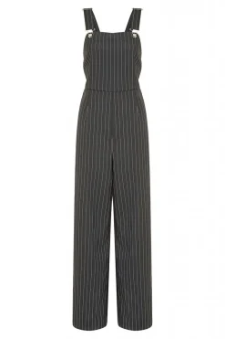 Jumpsuits^Yumi Pinstripe Dungaree Jumpsuit Black
