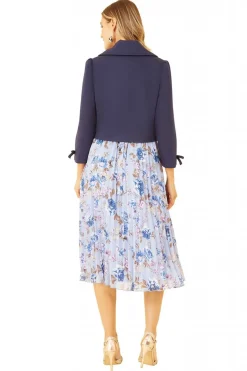 Outerwear^Yumi Ponte Cropped Retro Jacket The Bow Cuff Navy
