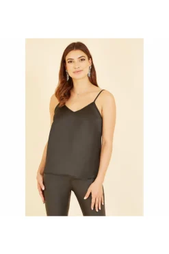 Blouses^Yumi Satin Cami Top Black