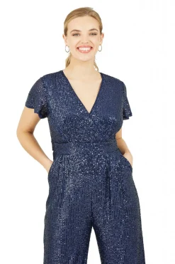 Jumpsuits^Yumi Sequin Jumpsuit Navy
