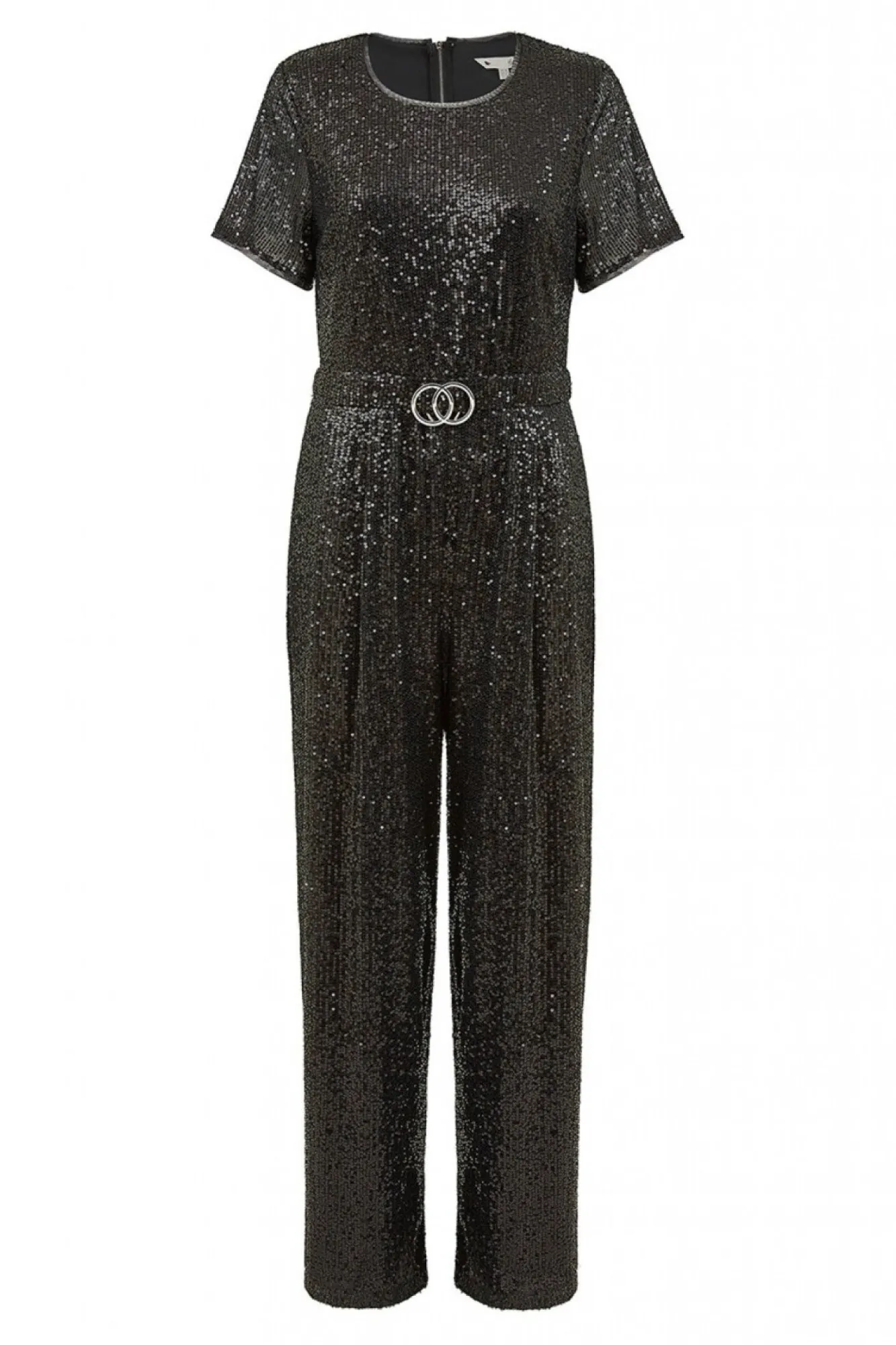 Jumpsuits^Yumi Sequin Jumpsuit Gold Buckle Detail Belt Black