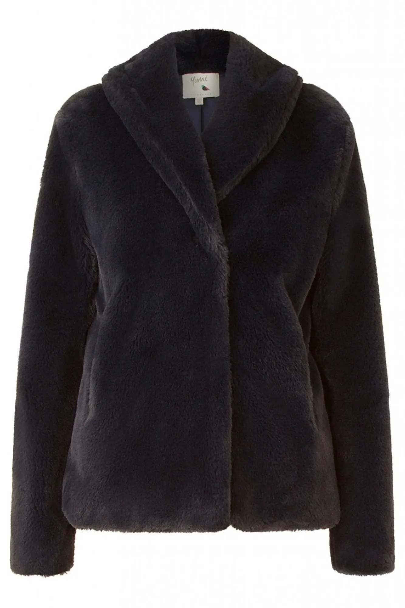 Outerwear^Yumi Short Wrap Faux Fur Coat Navy