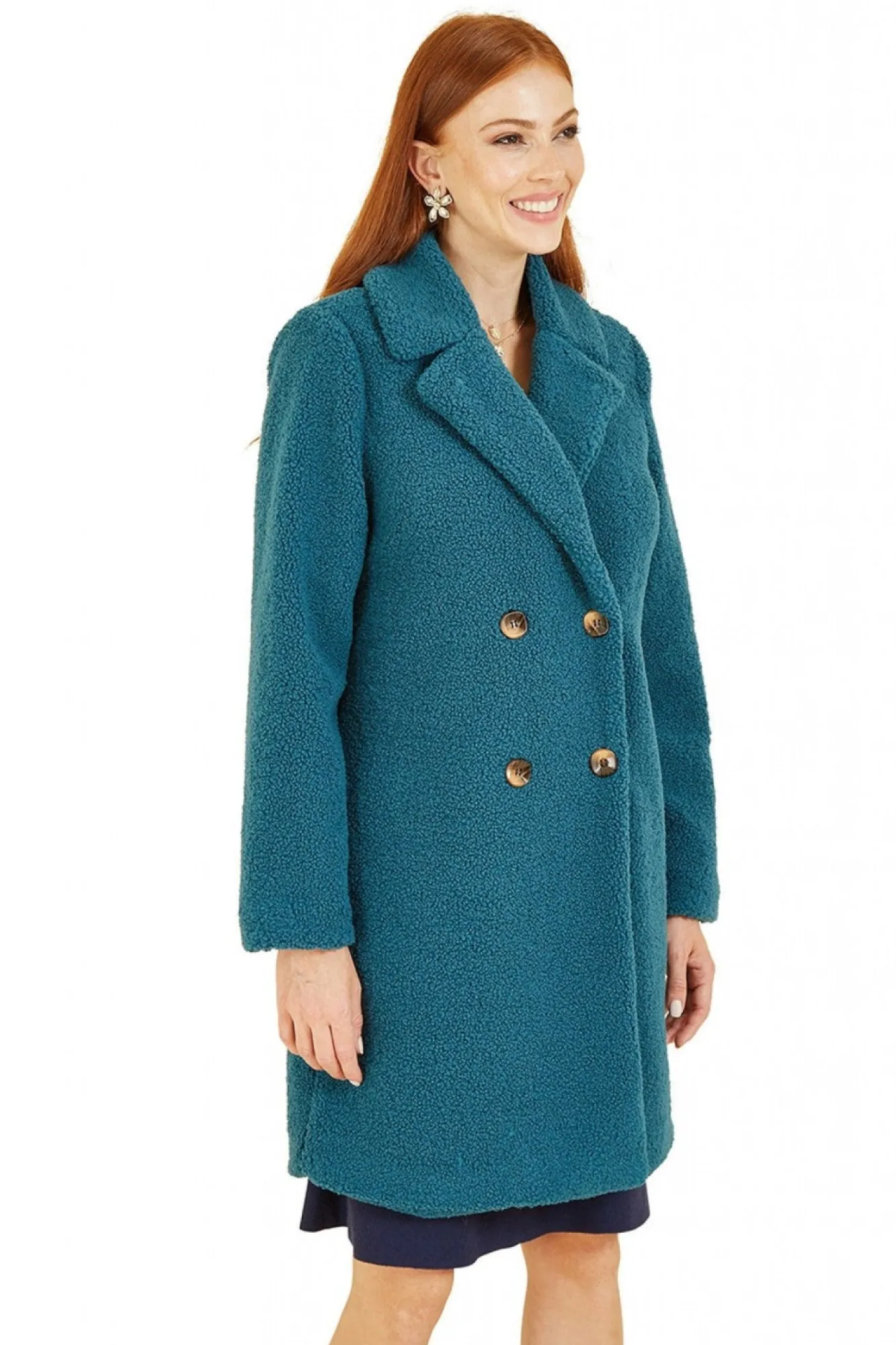 Outerwear^Yumi Teddy Bear Coat Teal