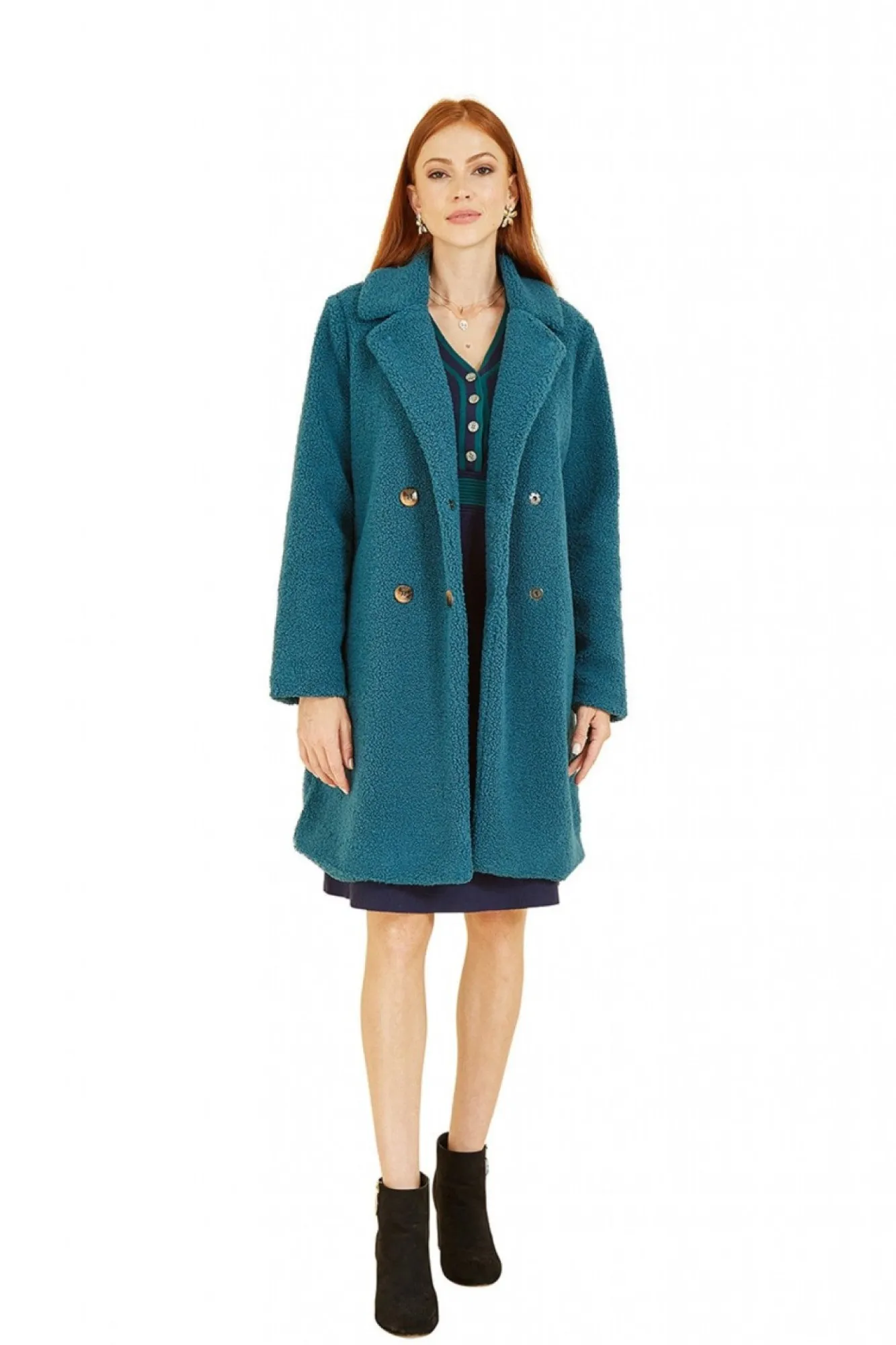 Outerwear^Yumi Teddy Bear Coat Teal