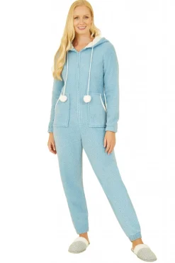 Loungewear & Sleepwear^Yumi Teddy Bear Onesie With Pom Pom Blue