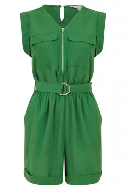 Jumpsuits^Yumi Utility Playsuit With Pockets Green