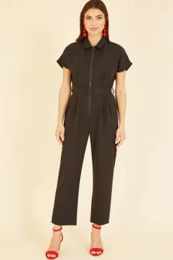 Jumpsuits^Yumi Zip Jumpsuit With Belt In Black
